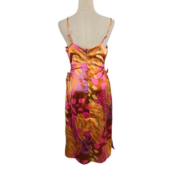 Christian Lacroix Satin Pink and Orange Cut Out Dress NWT - Picture 4 of 7